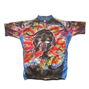 Paladin Sport Hype Drip Panther Cycling Jersey Women Size XL Bold Print Sporty